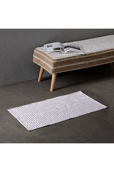 Home Box Allan Snow Recycled Cotton Dhurrie - 60x120 cm
