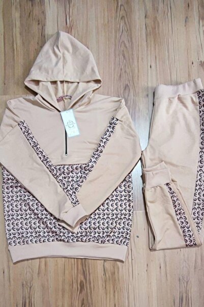 Mossta Brown Hooded Two Thread Set with Zipper Detail