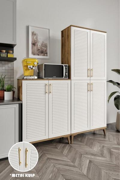 mapahomeliving Panjurlu Metal Kulp Pnj6190 Çok Amaçlı Dolap 6 Kapaklı Mutfak ...