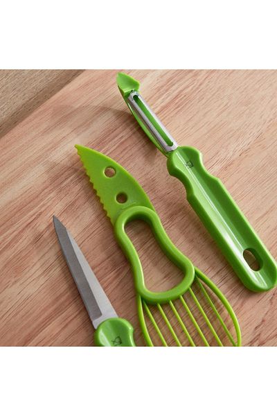 Home Box Easy Chef Avocado Mix 3-in-1 Slicer with Peeler and Knife