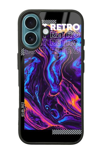Spoyi iPhone 16 Lost Retro Tasarımlı Glossy Telefon Kılıfı