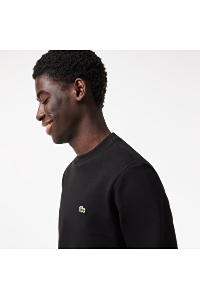Lacoste Ανδρικό φούτερ Classic Fit Crew Neck από οργανικό βαμβάκι μαύρο