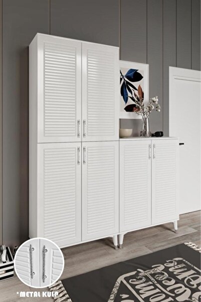 mapahomeliving Panjurlu Metal Kulp Pnj6190 Ayakkabılık 6 Kapaklı Mutfak Dolab...