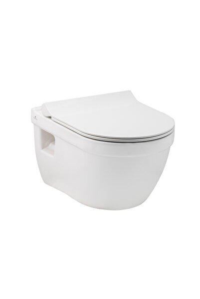 Seramiksan Neon Kanalsız Asma Klozet A151101h, Yavaş Kapak