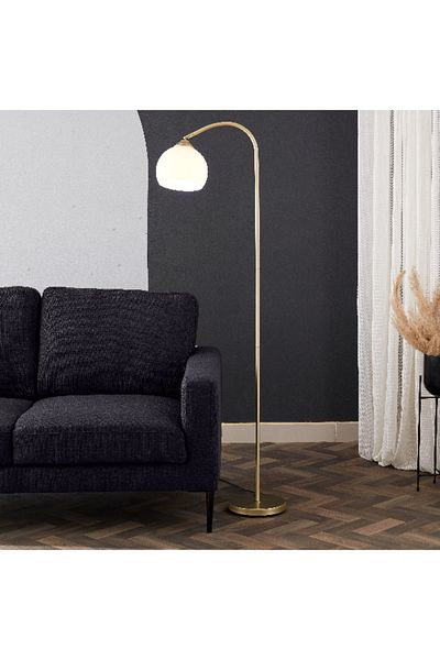 Home Box Blaze Metal Arc Floor Lamp with Shade - 146 cm
