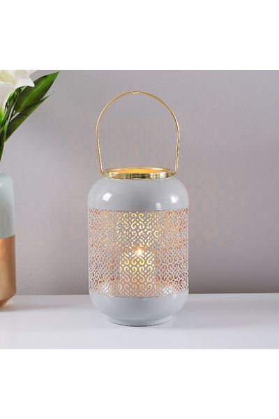 Home Box Tene Lantern with Cutout Detail