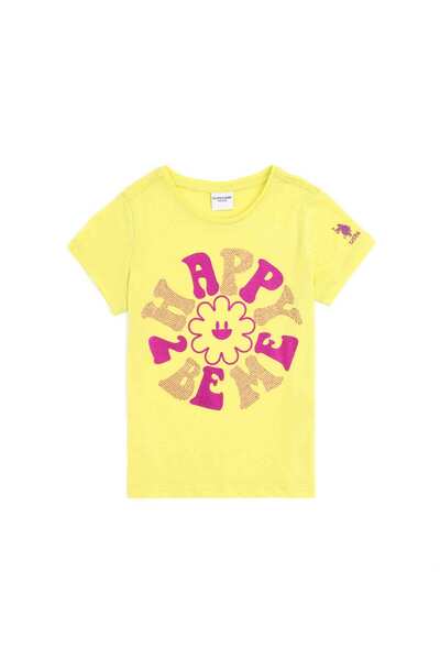 U.S. Polo Assn. Kız Çocuk Fıstık Yeşili Bisiklet Yaka Tişört 50283264-VR087