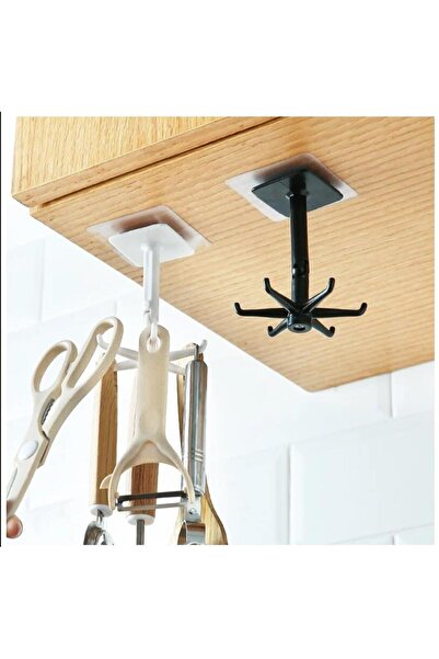 Hayveys 6 Kancalı Yapışkanlı Askı Banyo,Mutfak,Takı,Elbise Aksesuar Askısı