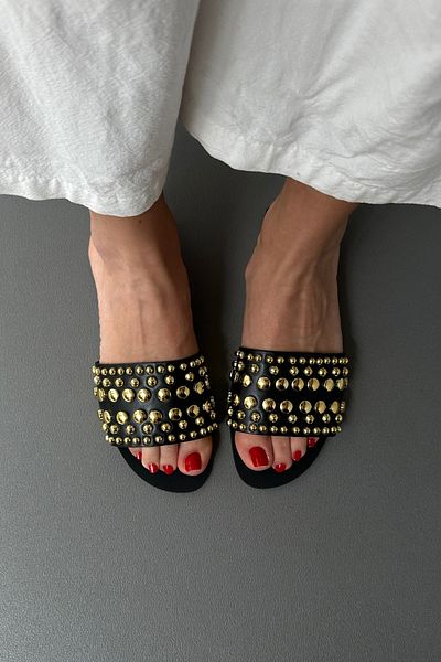 Mupa Shoes Μαύρες γυναικείες παντόφλες