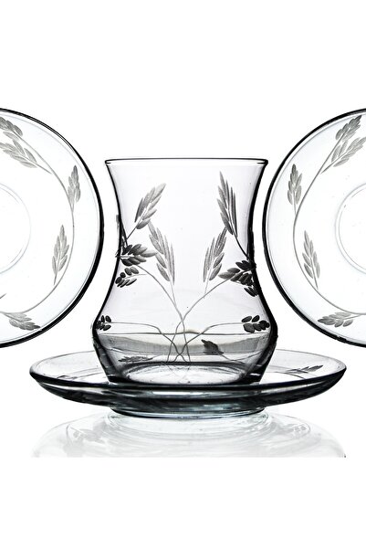 DECOCIA Afro 12 Kişilik 24 Parça Çay Seti 170cc Sürgün Desenli