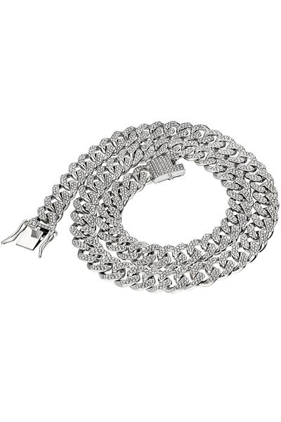 Chavin 60 Cm. Stoned Alloy Men's Chain - 13 Mm. Thick Ek54by