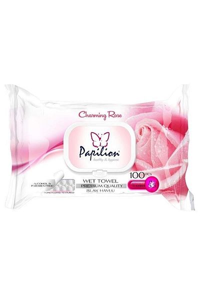 Papilion 100Pcs Rose Wet Towels