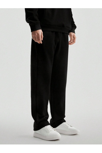 yx yustex sport Μαύρο φαρδύ χαλαρή εφαρμογή Άνετη εφαρμογή - Φούτερ με ίσια π...