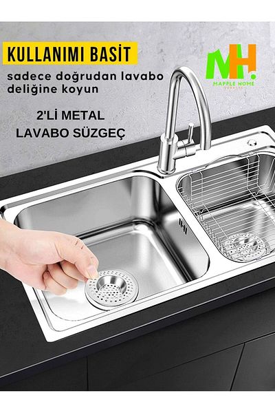Mapple Home 2-piece Stainless Metal Kitchen and Bathroom Drain - Strainer and Garbage Plug Hole