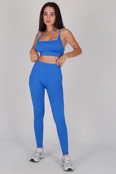 FACETTE Set de dresuri crop albastre pentru femei - cu caracteristici de ridicare