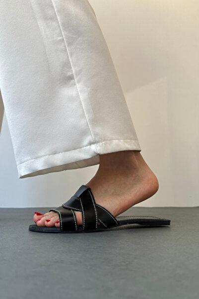 Mupa Shoes Μαύρες γυναικείες παντόφλες