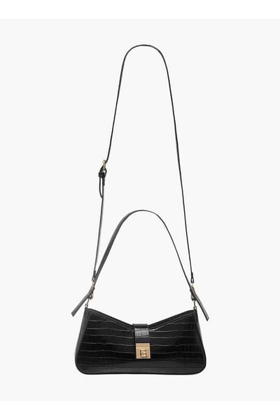 Flora Bella by Shoexpress Flora Bella Textured Shoulder Bag with Detachable Strap and Zip Closure