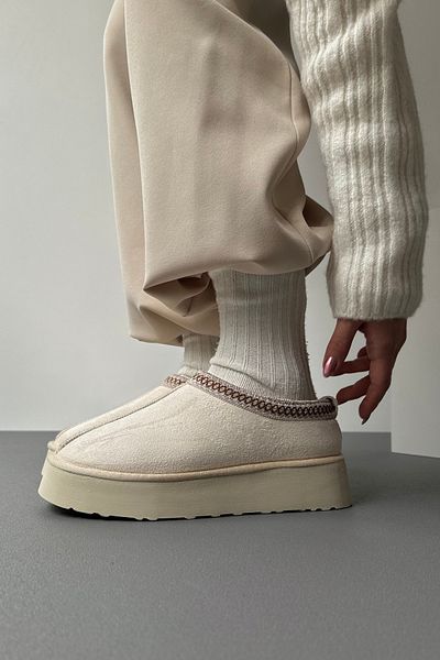 Mupa Shoes Sabo kožešinová podšitá BÉŽOVÁ