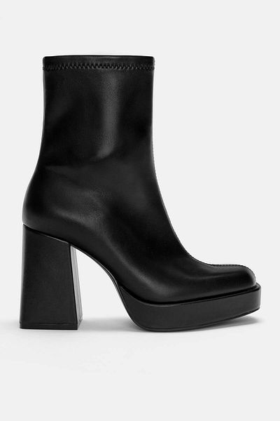 Pull & Bear Platform Heel Ankle Boots