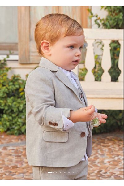 Abel & Lula Abellula erkek bebek keten blazer çeket 5364