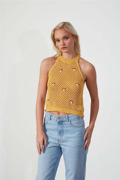 Avrile Yellow Seashell Women's Knitwear Undershirt