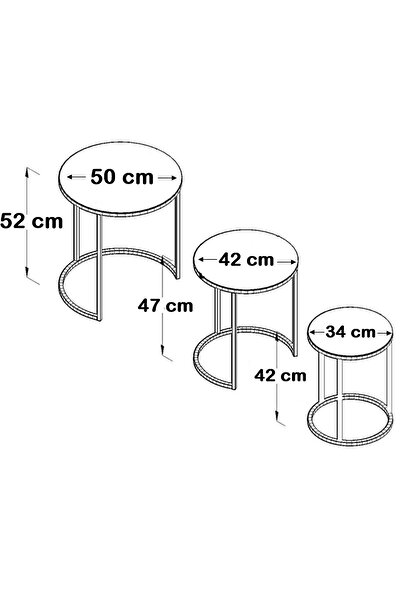 FAYMEND C Zigon Sehpa Parlak Gold Metal - Şeffaf Bronz Cam