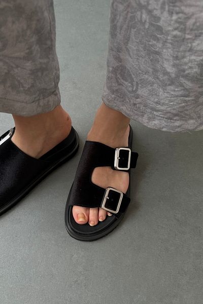 Mupa Shoes Black Velvet Women's Slippers
