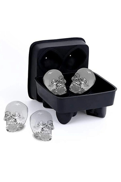 farist 4-Piece Skull Shaped Ice Mold - 3 Dimensions