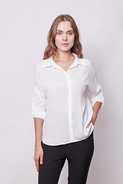 Jument Cămașă elegantă cu mâneci lungi și spate decoltat - fără lycra, epoleți, crem