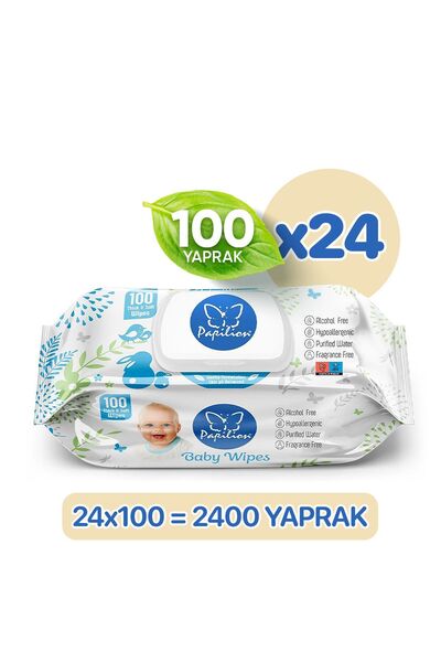 Papilion Baby Kokusuz Hypoalergenic Islak Bebek Havlusu Extra Kalın 2400 Yaprak