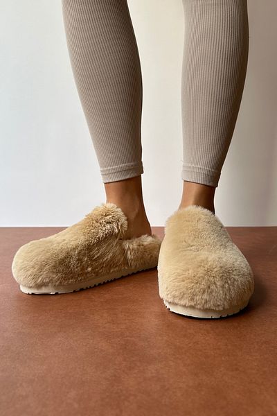 Mupa Shoes Beige Women's Furry Slippers