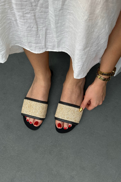 Mupa Shoes ΜΠΕΖ Γυναικείες Ψάθινες Παντόφλες