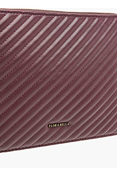 Flora Bella by Shoexpress Flora Bella Quilted Wallet with Zip Closure and Wrist Loop - W 18.5 x H 0.5 x D 28.5 cm