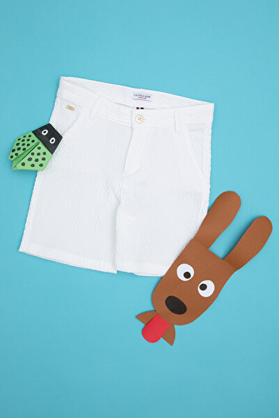 U.S. Polo Assn. Kız Çocuk Beyaz Dokuma Şort 50282944-VR013