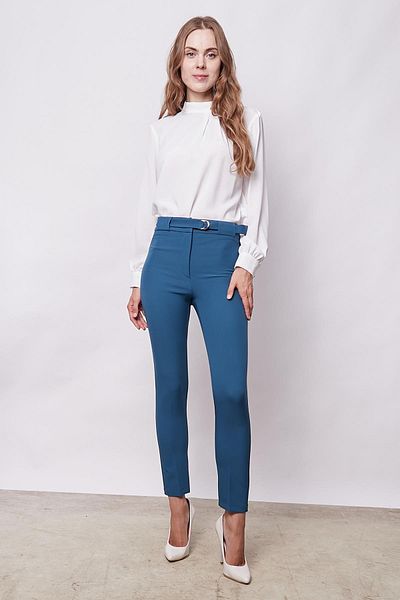 Jument Culoare benzină Lycra Talie obișnuită Lungime la gleznă Pantaloni groși cu centură