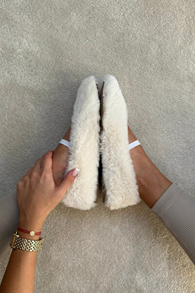 Mupa Shoes White Feather Women's Ballerinas