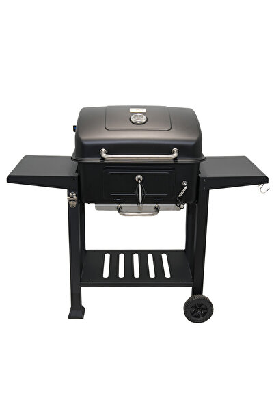 SOMINECO Tekerlekli Kömürlü BBQ Dökme Demir Kömürlü Mangal Fırınlı Büyük Barbekü Izgara 01022