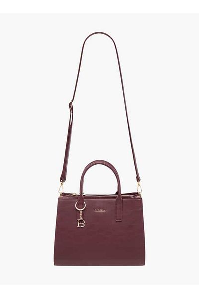 Flora Bella by Shoexpress Flora Bella Textured Tote Bag with Zip Closure and Detachable Strap