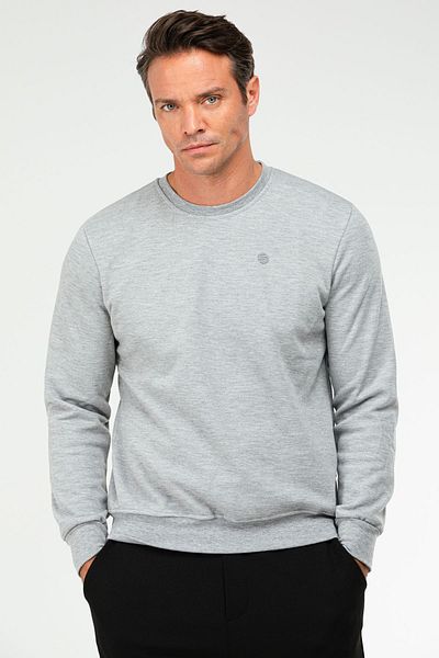 speedlife Ανδρικό φούτερ Grey Melange Regular Cotton O Neck Basic xc2372