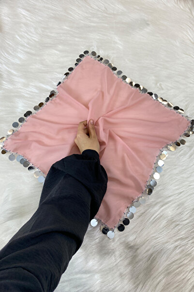 ZEYMERADE منديل شيفون هالاي مقاس كبير، 50 × 50 سم فضي فاتح 5 قطع، العروس والع...