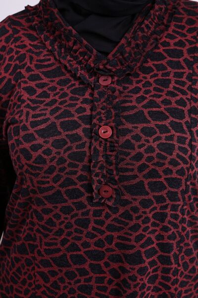 Ferace Women's Casual Large Size Hijab Leopard Long Mother Dress