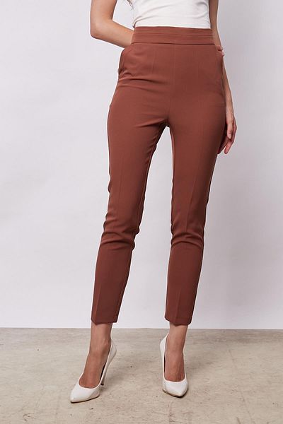 Jument Light Lycra Women's Trousers with High Waist and Side Pockets - Tan