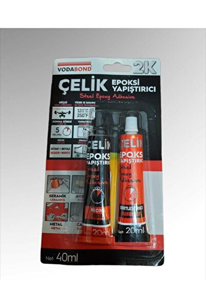 Vodabond 2k Rapid Çelik Epoxy Gri 20 ml