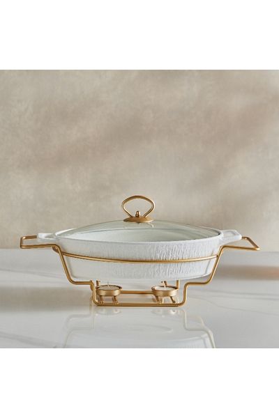 Home Box Celtic Oval Casserole with Candle Stand