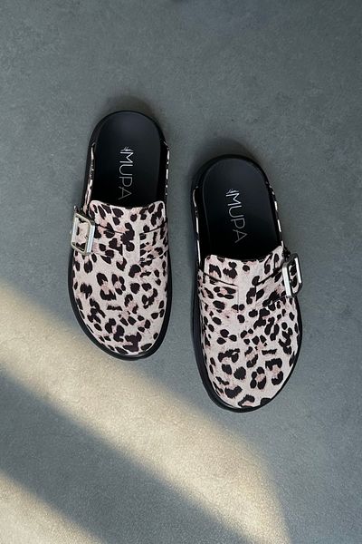 Mupa Shoes BEIGE LEOPARD Patterned Women's Slippers