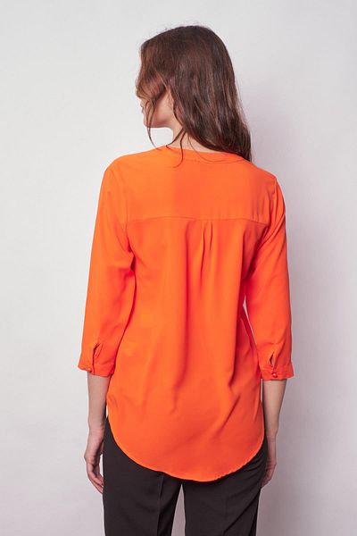 Jument Cămașă de birou din țesătură elegantă, fără lycra, gulerul judecător Truvakar Capri cu mâneci-portocaliu
