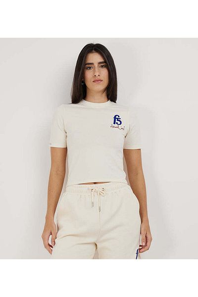 F5 Cropped Varsity T-Shirt For Women
