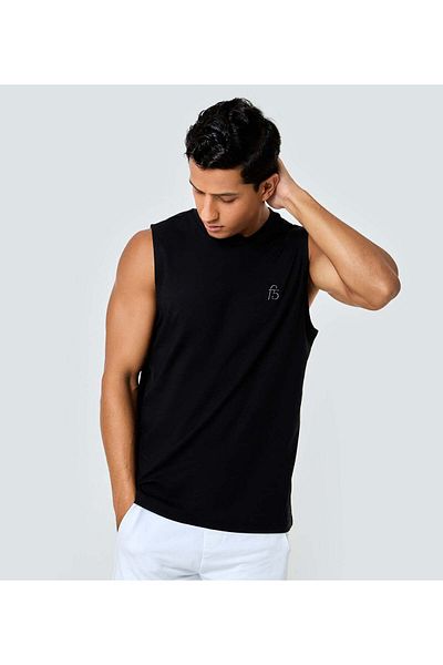 F5 Black Active Mesh Vest For Men