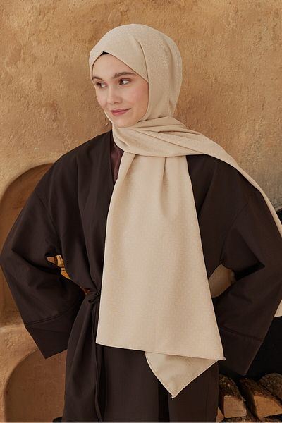 Modakaşmir Silky Jacquard Series Drop Pattern Shawl