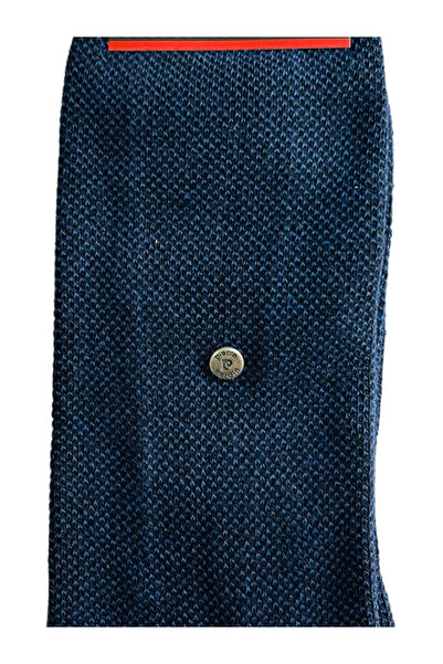 Pierre Cardin Шерстяні преміум-шкарпетки з ґудзиками з овечої вовни (сині з чорною вишивкою)